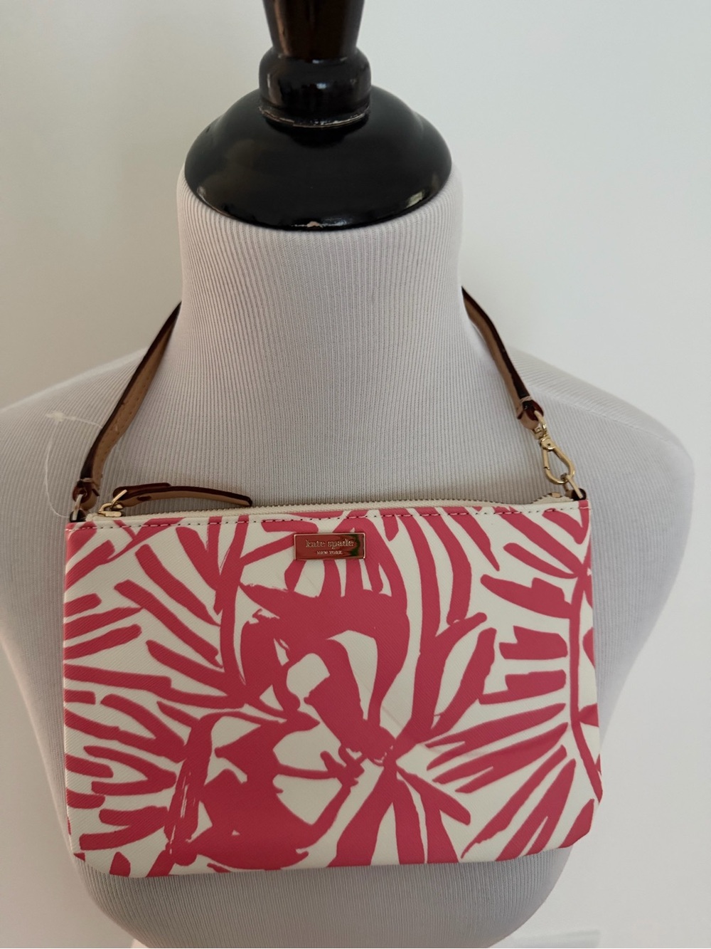Kate Spade Pink Tropical Print Crossbody Wristlet